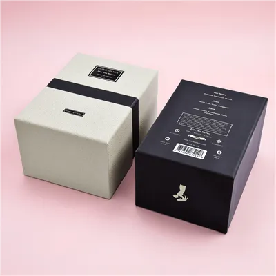 Elegant bwat kado kosmetik nwa ak blan
